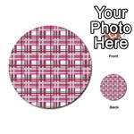 Pink plaid pattern Multi-purpose Cards (Round) 