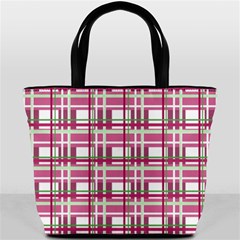 Pink plaid pattern Bucket Bags from ArtsNow.com Front