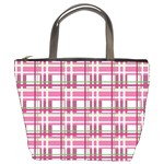 Pink plaid pattern Bucket Bags