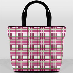 Pink plaid pattern Bucket Bags from ArtsNow.com Back