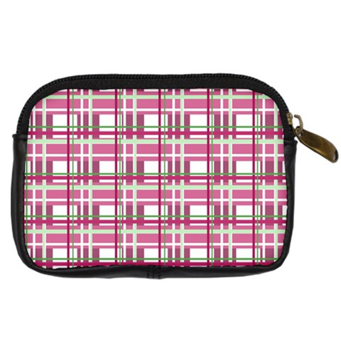 Pink plaid pattern Digital Camera Cases from ArtsNow.com Back