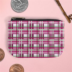 Pink plaid pattern Mini Coin Purses from ArtsNow.com Front