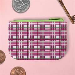 Pink plaid pattern Mini Coin Purses from ArtsNow.com Back