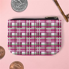 Pink plaid pattern Mini Coin Purses from ArtsNow.com Back