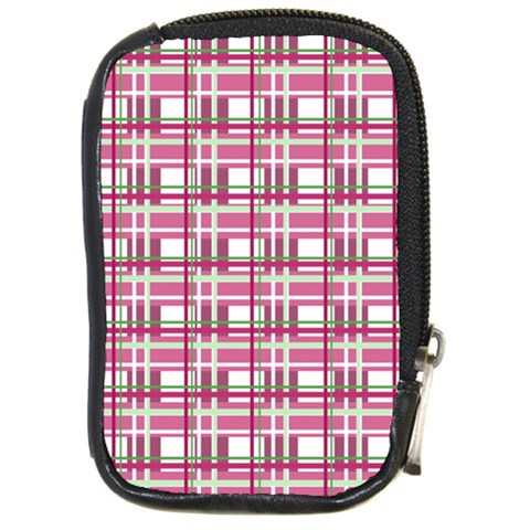 Pink plaid pattern Compact Camera Cases from ArtsNow.com Front