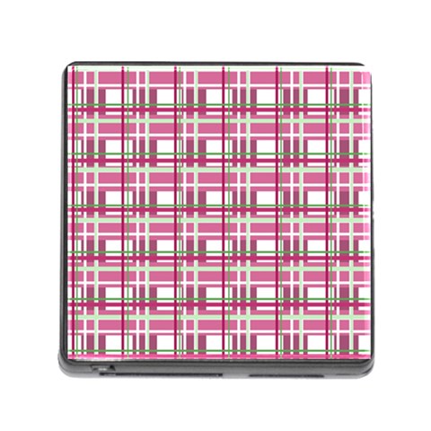 Pink plaid pattern Memory Card Reader (Square) from ArtsNow.com Front