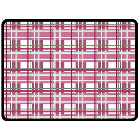Pink plaid pattern Fleece Blanket (Large)  from ArtsNow.com 80 x60  Blanket Front