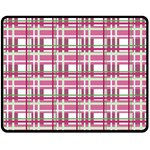 Pink plaid pattern Fleece Blanket (Medium) 