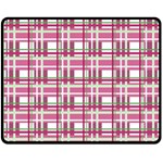 Pink plaid pattern Fleece Blanket (Medium) 