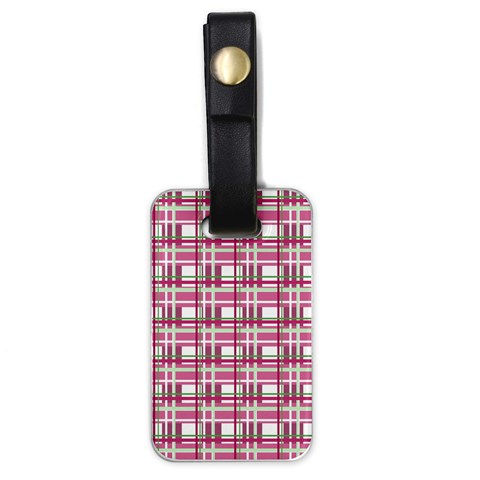 Pink plaid pattern Luggage Tags (One Side)  from ArtsNow.com Front