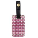 Pink plaid pattern Luggage Tags (One Side) 