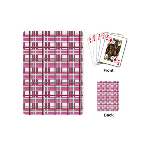 Pink plaid pattern Playing Cards (Mini)  from ArtsNow.com Back
