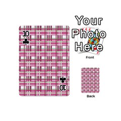 Pink plaid pattern Playing Cards 54 (Mini)  from ArtsNow.com Front - Club10