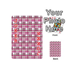 Pink plaid pattern Playing Cards 54 (Mini)  from ArtsNow.com Front - Joker2