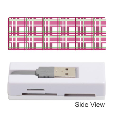 Pink plaid pattern Memory Card Reader (Stick)  from ArtsNow.com Front