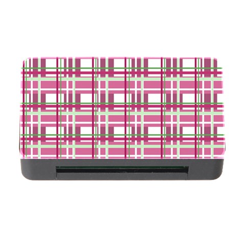 Pink plaid pattern Memory Card Reader with CF from ArtsNow.com Front