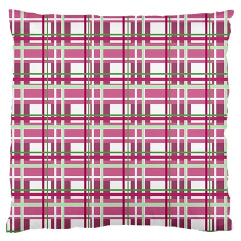 Pink plaid pattern Large Cushion Case (One Side) from ArtsNow.com Front