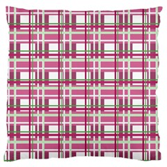 Pink plaid pattern Large Cushion Case (Two Sides) from ArtsNow.com Front