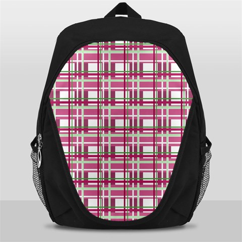 Pink plaid pattern Backpack Bag from ArtsNow.com Front