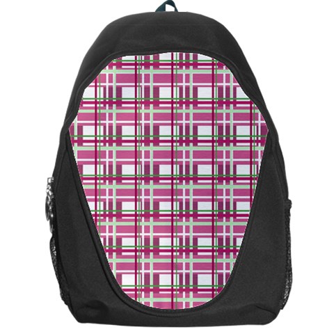 Pink plaid pattern Backpack Bag from ArtsNow.com Front