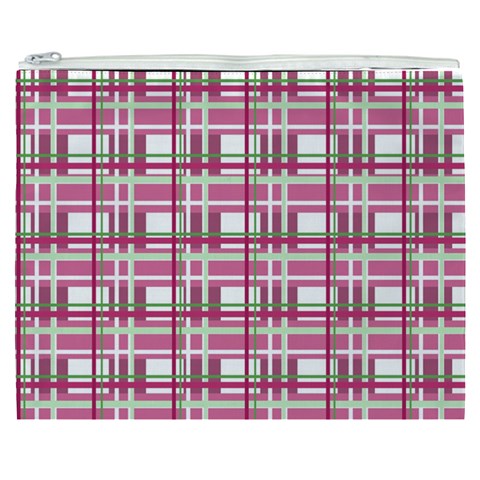 Pink plaid pattern Cosmetic Bag (XXXL)  from ArtsNow.com Front