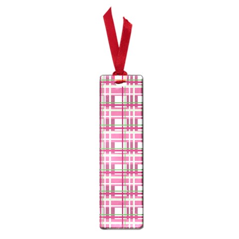Pink plaid pattern Small Book Marks from ArtsNow.com Front