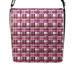 Pink plaid pattern Flap Messenger Bag (L) 