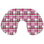 Pink plaid pattern Travel Neck Pillows