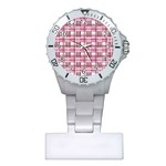 Pink plaid pattern Plastic Nurses Watch