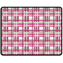 Pink plaid pattern Double Sided Fleece Blanket (Medium)  from ArtsNow.com 58.8 x47.4  Blanket Front