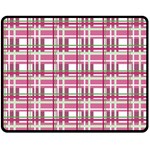 Pink plaid pattern Double Sided Fleece Blanket (Medium) 