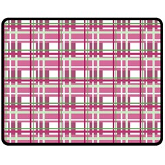 Pink plaid pattern Double Sided Fleece Blanket (Medium)  from ArtsNow.com 58.8 x47.4  Blanket Back