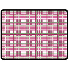 Pink plaid pattern Double Sided Fleece Blanket (Large)  from ArtsNow.com 80 x60  Blanket Front