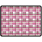 Pink plaid pattern Double Sided Fleece Blanket (Large) 