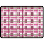 Pink plaid pattern Double Sided Fleece Blanket (Large) 