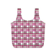 Pink plaid pattern Full Print Recycle Bags (S)  from ArtsNow.com Front