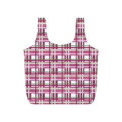 Pink plaid pattern Full Print Recycle Bags (S)  from ArtsNow.com Front