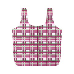 Pink plaid pattern Full Print Recycle Bags (M)  from ArtsNow.com Back