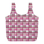 Pink plaid pattern Full Print Recycle Bags (L) 