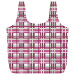 Pink plaid pattern Full Print Recycle Bags (L) 