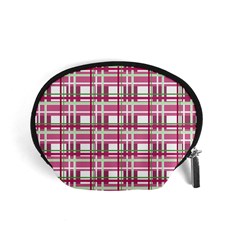 Pink plaid pattern Accessory Pouches (Small)  from ArtsNow.com Front