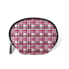 Pink plaid pattern Accessory Pouches (Small)  from ArtsNow.com Back