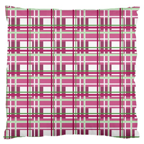Pink plaid pattern Large Flano Cushion Case (One Side) from ArtsNow.com Front