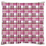 Pink plaid pattern Large Flano Cushion Case (One Side)