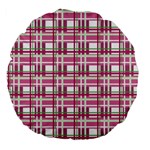 Pink plaid pattern Large 18  Premium Flano Round Cushions