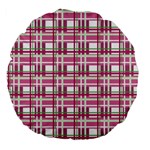 Pink plaid pattern Large 18  Premium Flano Round Cushions