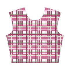 Pink plaid pattern Cotton Crop Top from ArtsNow.com Front