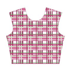 Pink plaid pattern Cotton Crop Top from ArtsNow.com Front