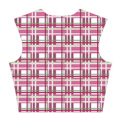 Pink plaid pattern Cotton Crop Top from ArtsNow.com Back