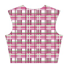 Pink plaid pattern Cotton Crop Top from ArtsNow.com Back